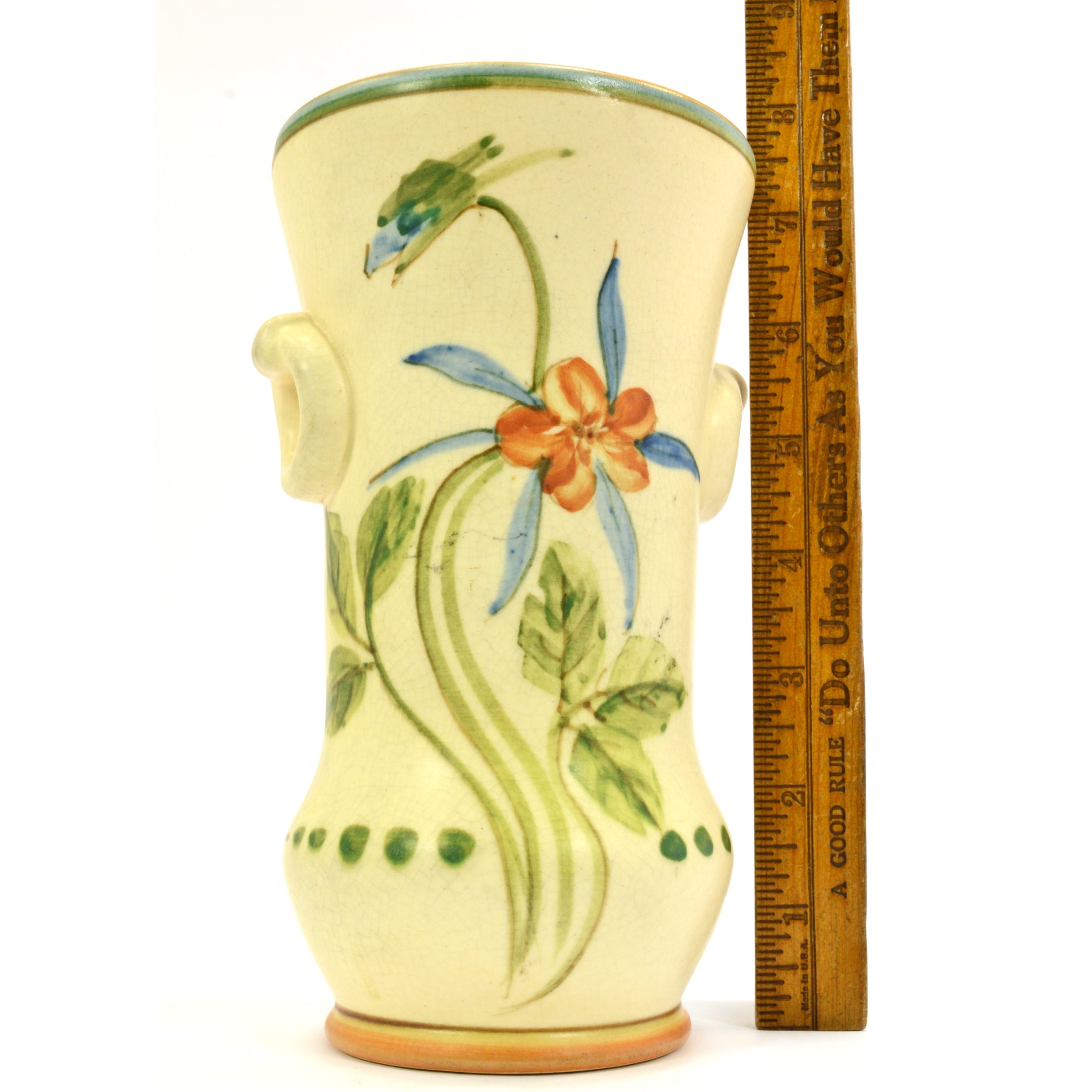 Antique Weller Pottery Bonito Vase 7.25 Inch - Hand Painted Floral Motif Artist Signed - Perfect for Home Decor, Vintage Collectibles & Gift Giving