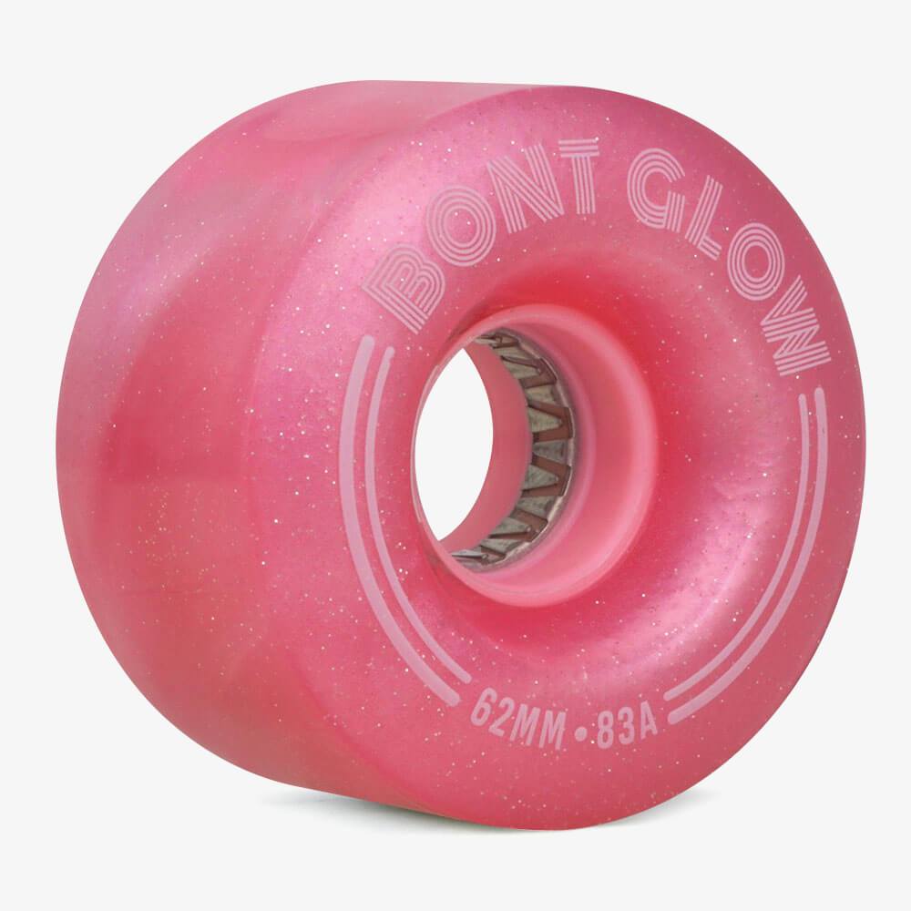 Bont Glow LED Quad Roller Skating Wheels - 4 Pack Set for Night Skating, Rink, and Outdoor Use