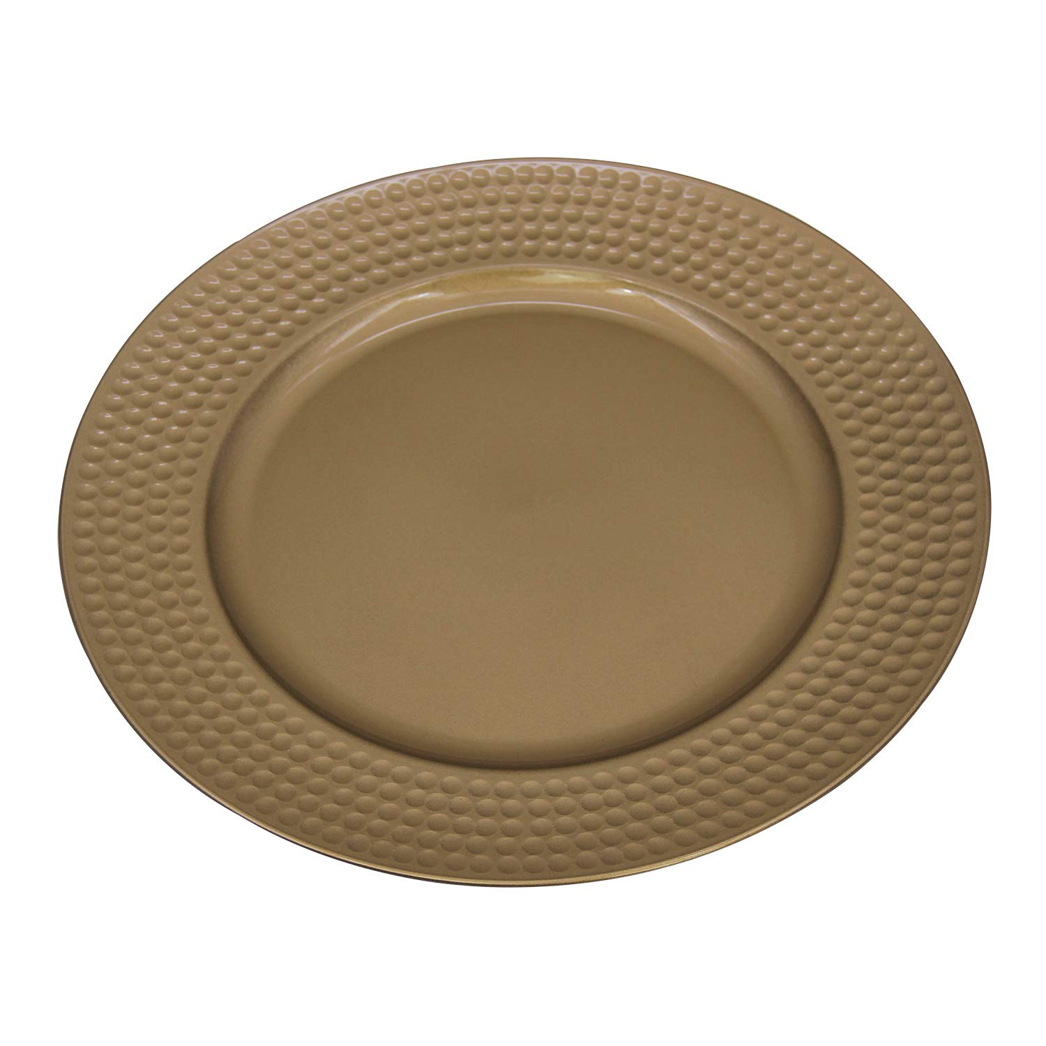12-Pack Gold Plastic Hammer Edge Charger Plates - 13 Inch Round Decorative Dinner Plates for Wedding, Party & Special Events - Elegant Table Setting & Buffet Decor