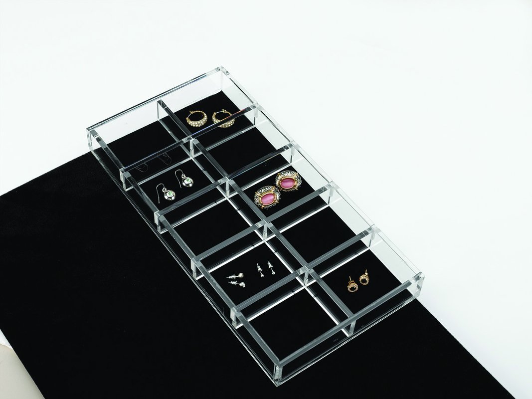 Rev-A-Shelf Acrylic Jewelry Organizer - Premium Drawer Storage for Necklaces, Rings & Earrings - Perfect for Closet, Dresser & Vanity Organization