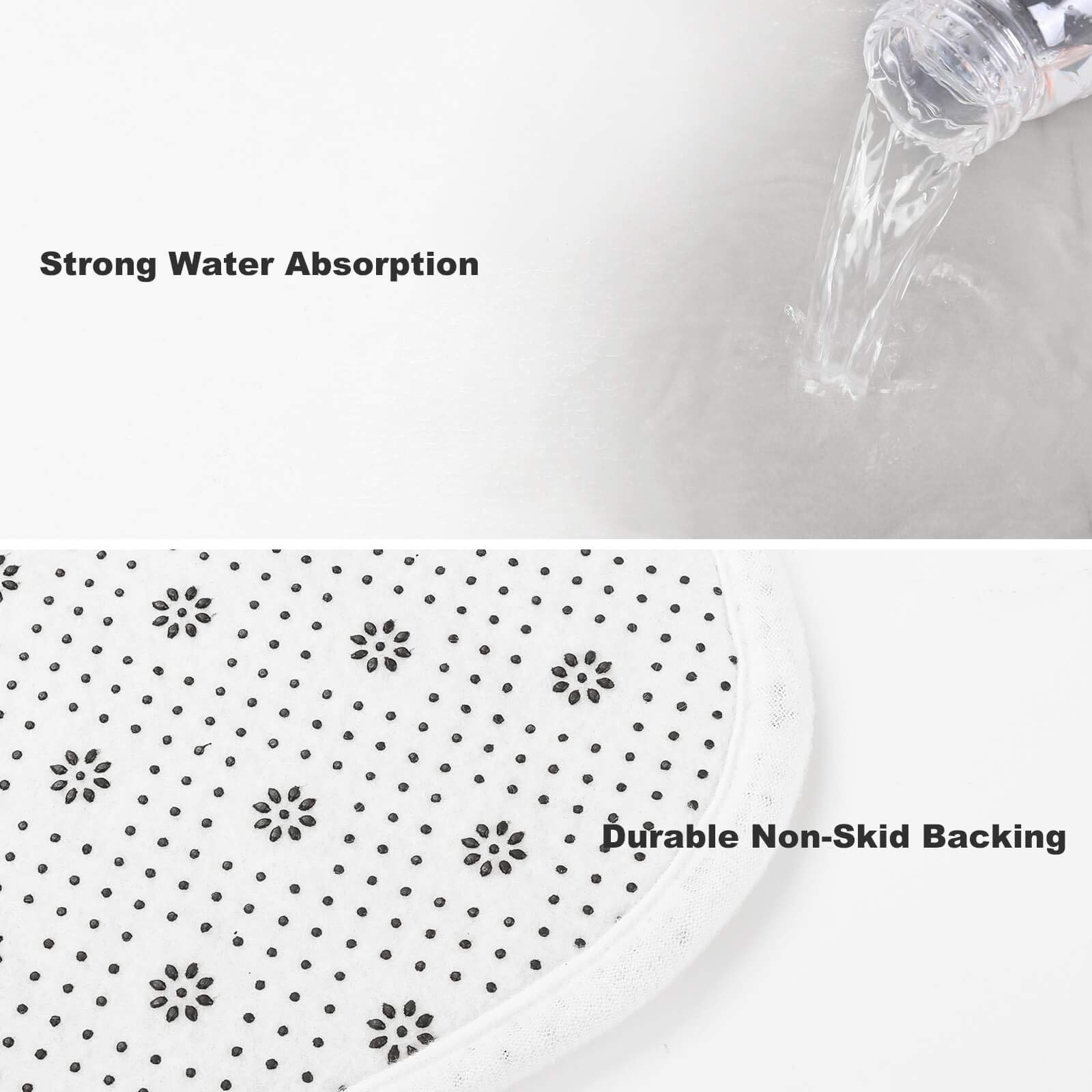 Non-Slip Bath Mats Set of 3 - Devil's Food Cake Pattern Bathroom Rugs with Toilet Lid Cover - Soft Absorbent Floor Mats for Bathroom, Shower & Doormat - Perfect for Home, Apartment & Guest Bath Decor