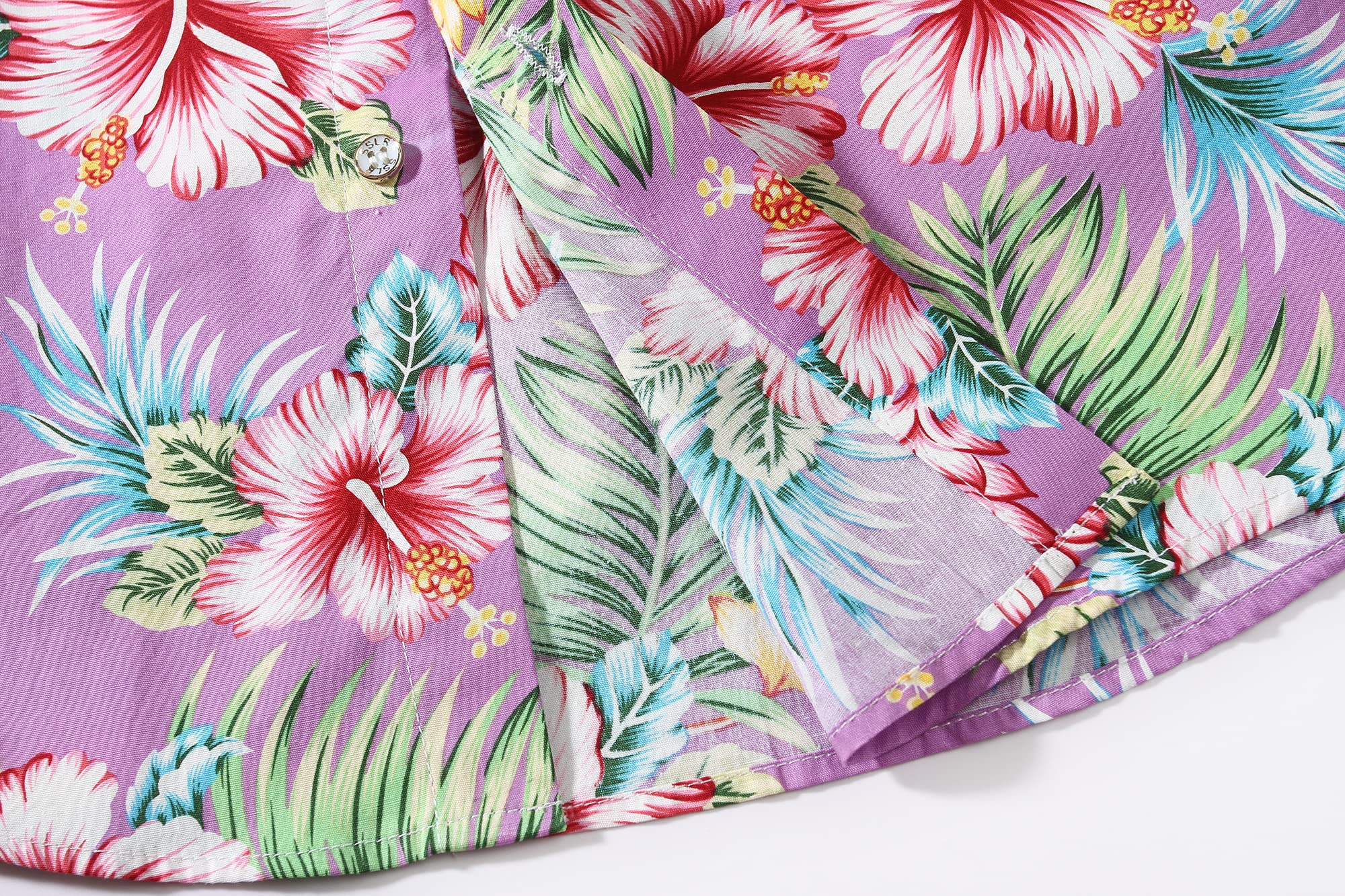 Hawaiian Shirts for Men - Floral Print Long Sleeve Button Down Dress Shirt | Casual Beach Wear, Summer Vacation & Luau Party Outfit