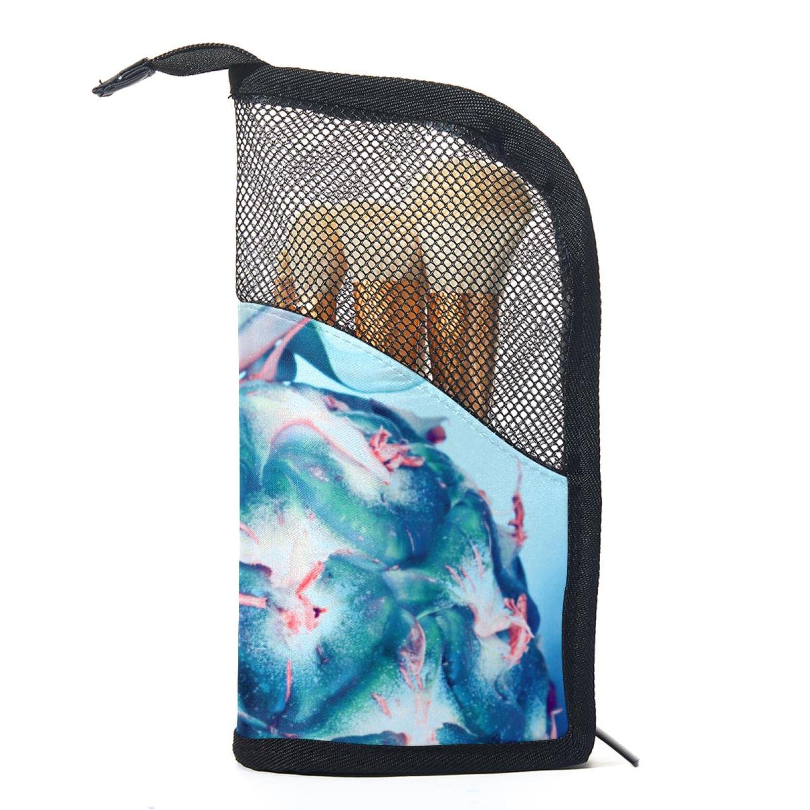 Waterproof Makeup Brush Organizer Bag with 12 Slots - Portable Travel Cosmetic Brush Holder Case for Makeup Artists (Pineapple Fruit Design) - Perfect for Home Storage & On-the-Go Beauty Essentials