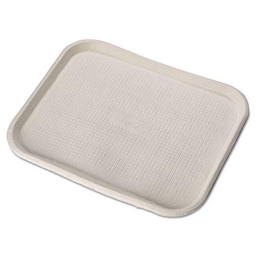 HUHFARM 14x18 Inch White Molded Fiber Food Trays - Eco-Friendly Compostable Rectangular Serving Dishes for Catering, Parties & Takeout