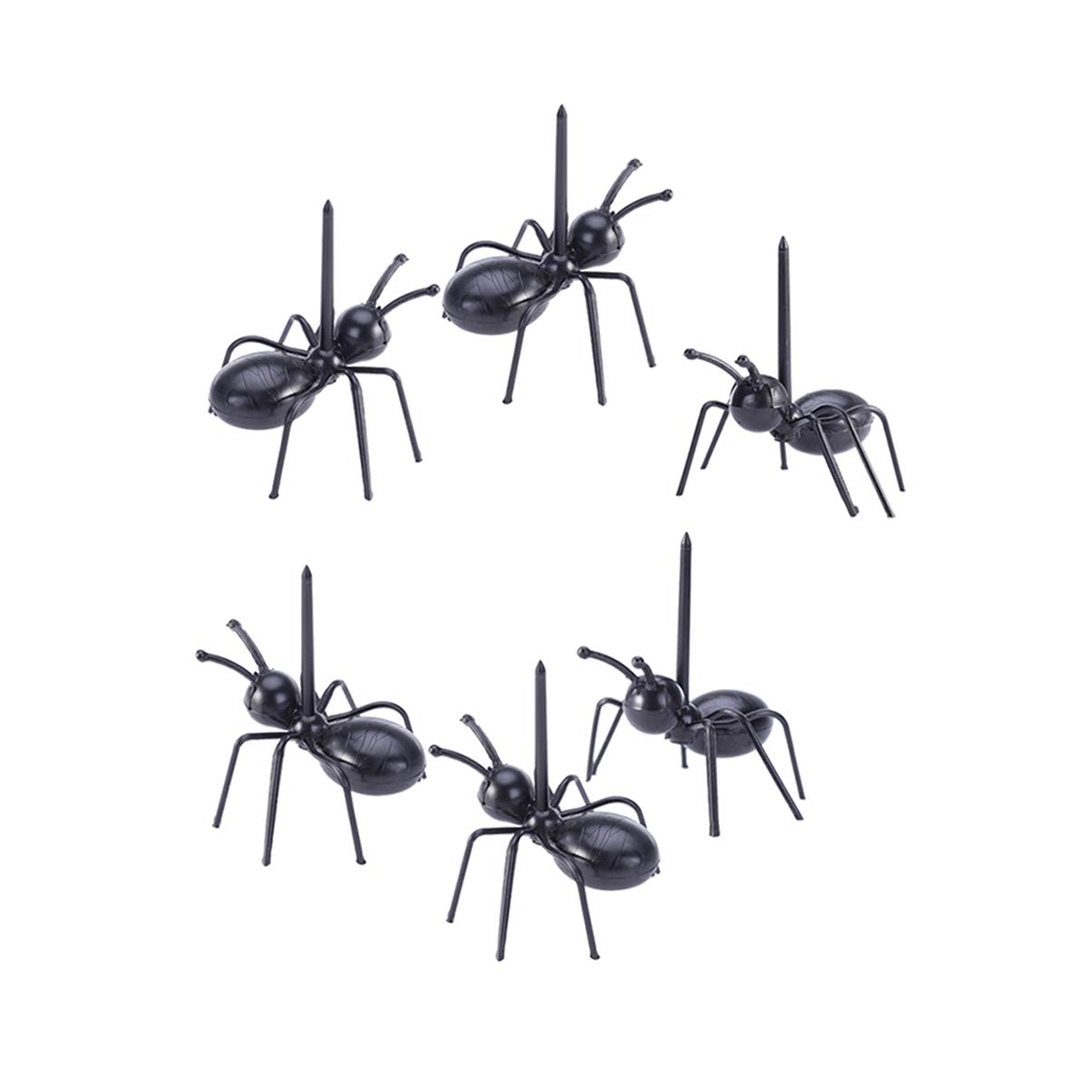 Cabilock 6-Piece Creative Ant-Shaped Fruit Forks - Decorative Plastic Toothpicks for Party, Picnic, and Home Tableware - Fun Food Picks for Fruit, Appetizers, and Cheese Platters