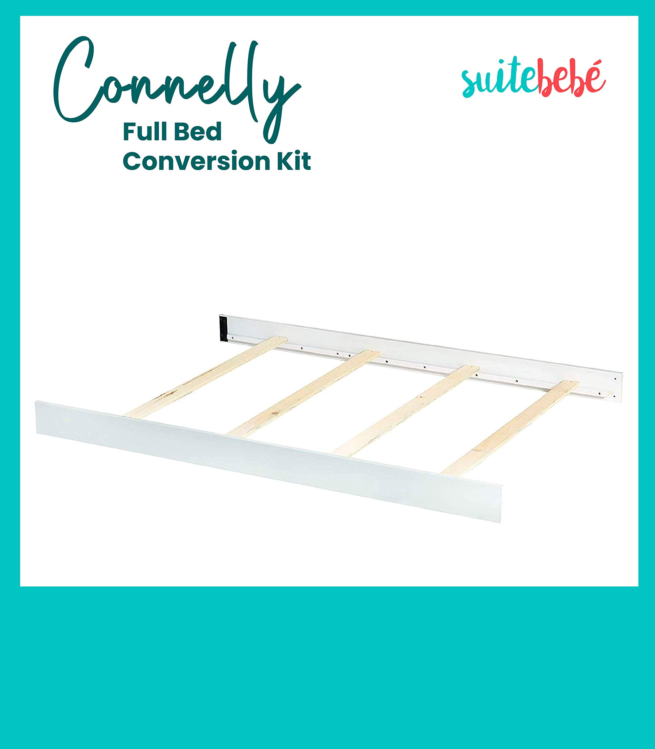 Connelly Crib to Full Bed Conversion Kit - Adjustable White Baby Crib Transformer | Quick Ship | Converts to Full Size Bed | Perfect for Growing Toddlers & Nursery Room Upgrade