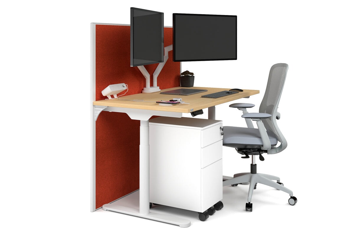 Flexi Premium Height Adjustable Single Workstation Desk - 1200L x 700W - Ergonomic Standing Desk for Home Office & Workspace