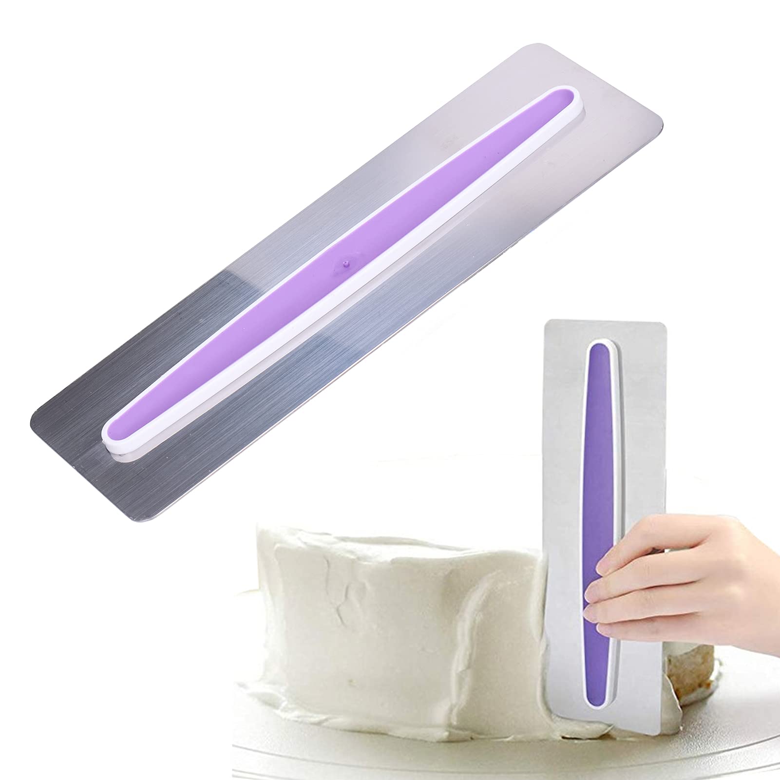 Professional Cake Scraper & Leveler - Stainless Steel Baking Tool for Smoothing Cakes, Pastries, Sugar Biscuits & Sculptures - Perfect for Home Bakers & Professional Decorators