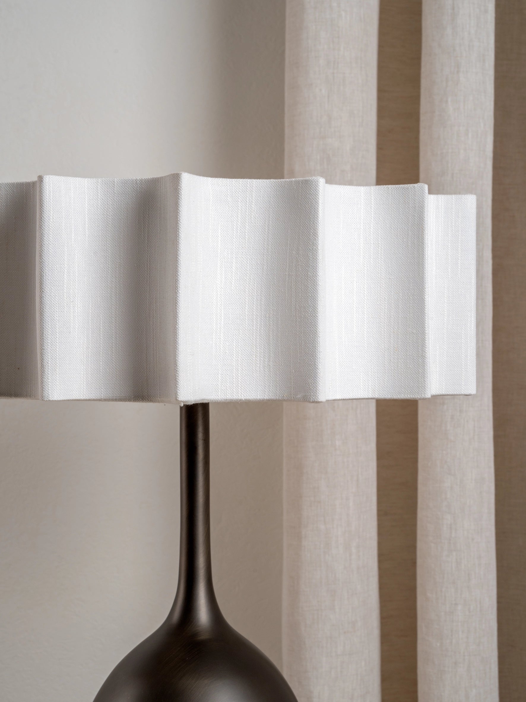 Viotti Bronze and Linen Table Lamp - Modern Home Decor Lighting for Living Room, Bedroom & Office