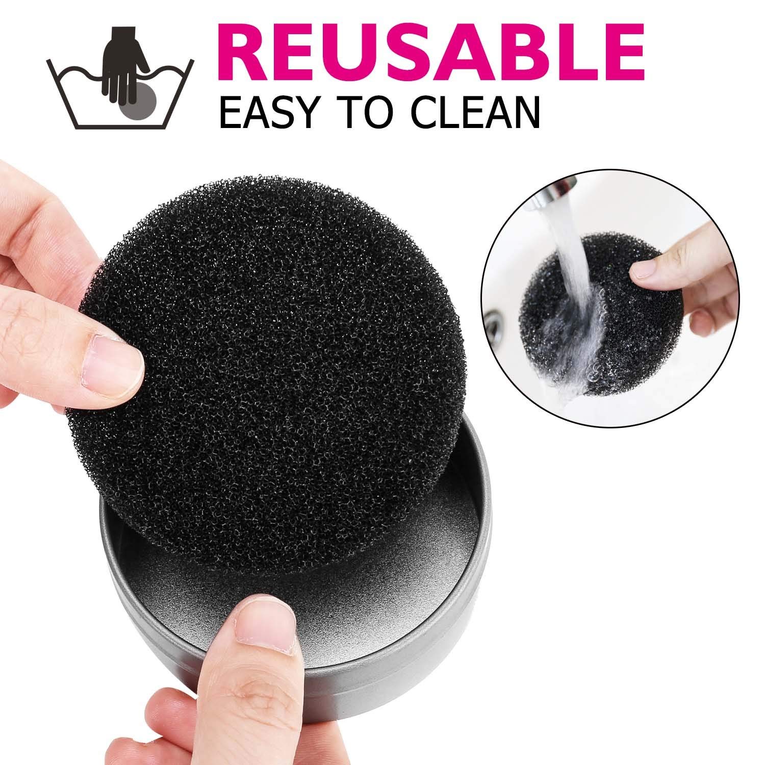 BH STUDIO PRO Makeup Brush Cleaner & Color Removal Sponge (1-Pack, Black) - Deep Cleans Brushes, Removes Stubborn Makeup - Perfect for Daily Brush Cleaning & Professional Makeup Artists