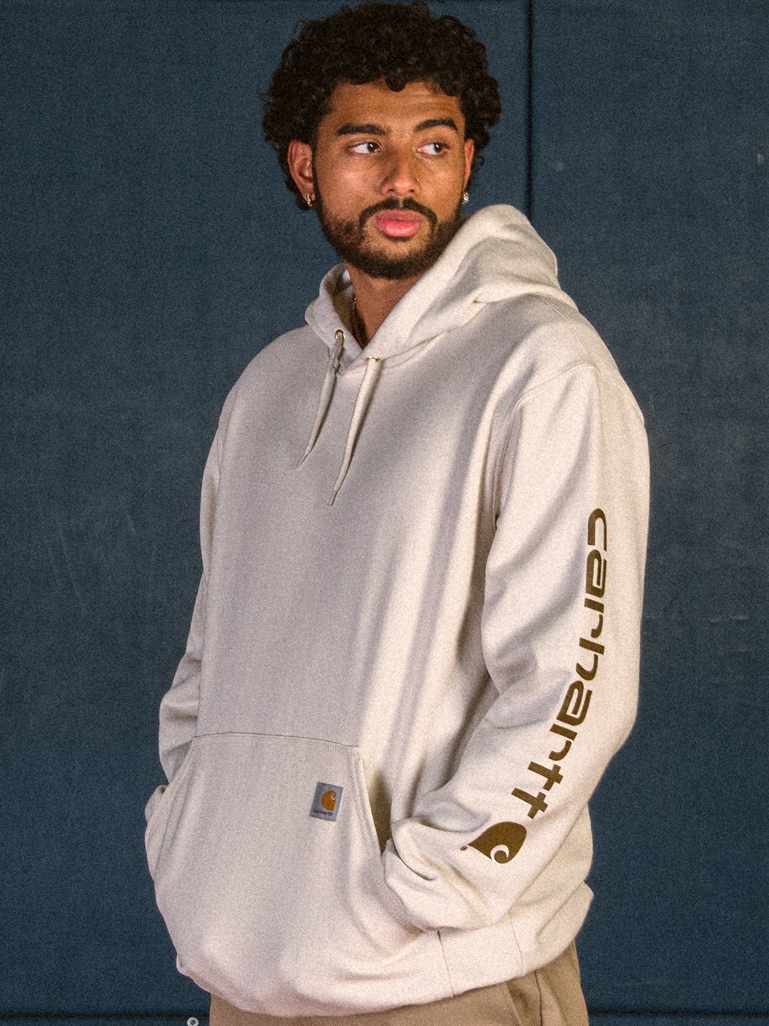 Carhartt Loose Fit Midweight Logo Sleeve Hoodie - Comfortable & Durable Men's Pullover for Work, Outdoor & Casual Wear