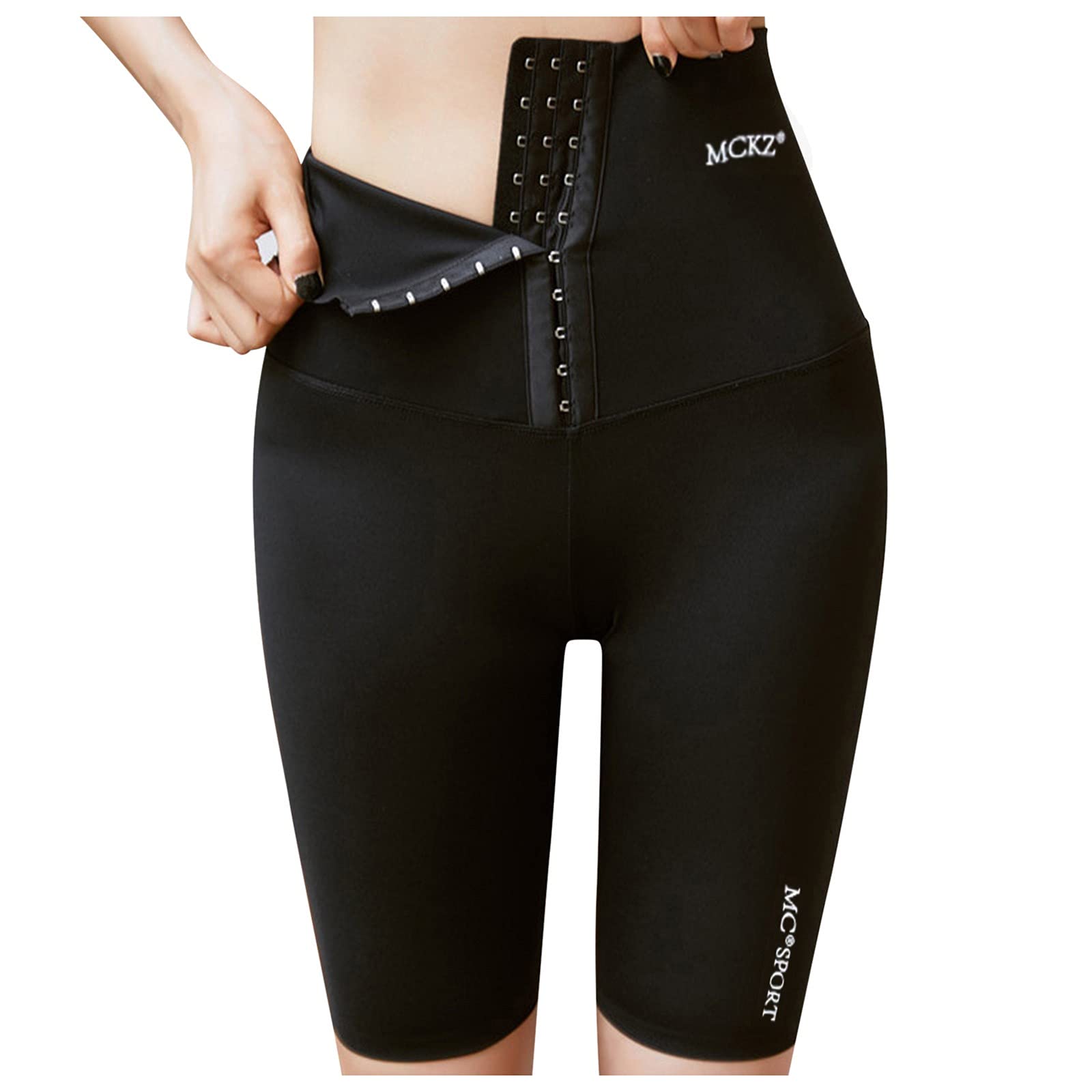 Women's High Waisted Sauna Sweat Pants - Slimming Compression Workout Shorts for Running & Thermo Body Shaping - Black | Perfect for Gym, Yoga, Weight Loss & Postpartum Recovery