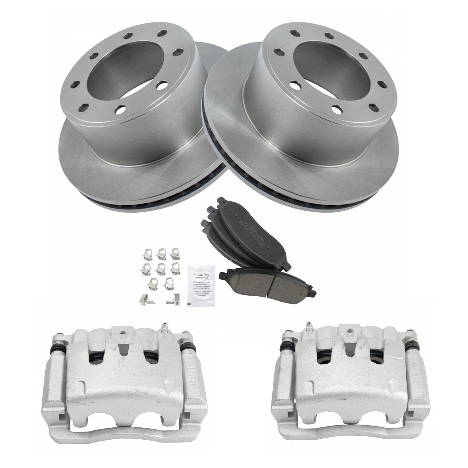 High-Performance Rear Brake Pad & Rotor Kit - Ceramic Vented Brake Pads & Rotors - Compatible with 2005-2007 Ford F-250/F-350 Super Duty - Perfect for Heavy-Duty Towing & Off-Road Driving