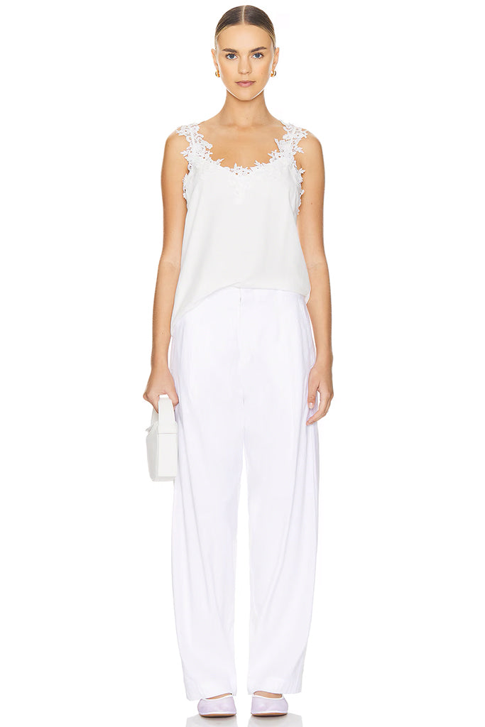 Cami NYC Chels Cotton Cami Top - Women's White Sleeveless Tank Top for Casual Wear & Layering