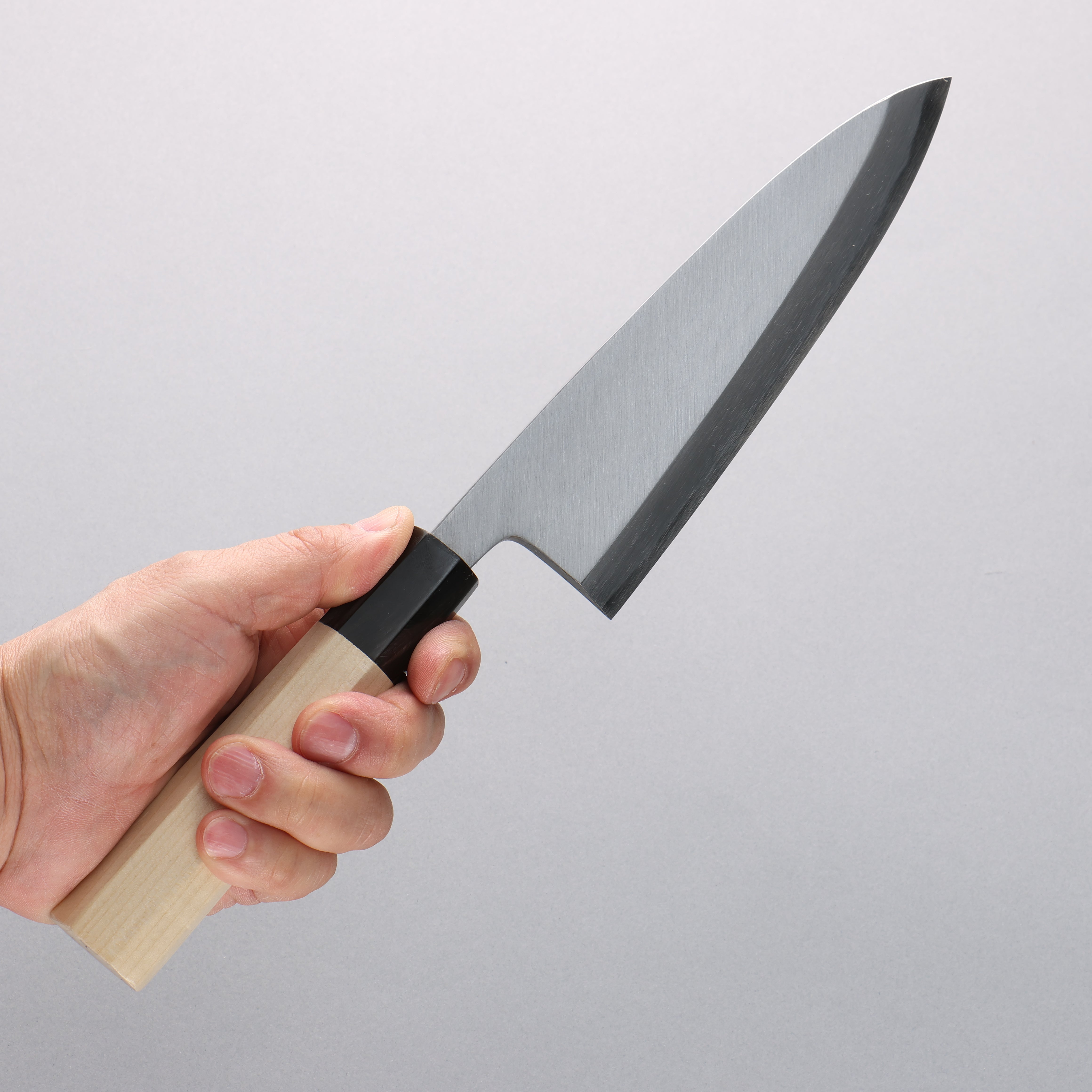 Minamoto Akitada White Steel No.2 Aideba 165mm Magnolia Handle Japanese Kitchen Knife - Buffalo Horn Ferrule for Precision Slicing & Chopping