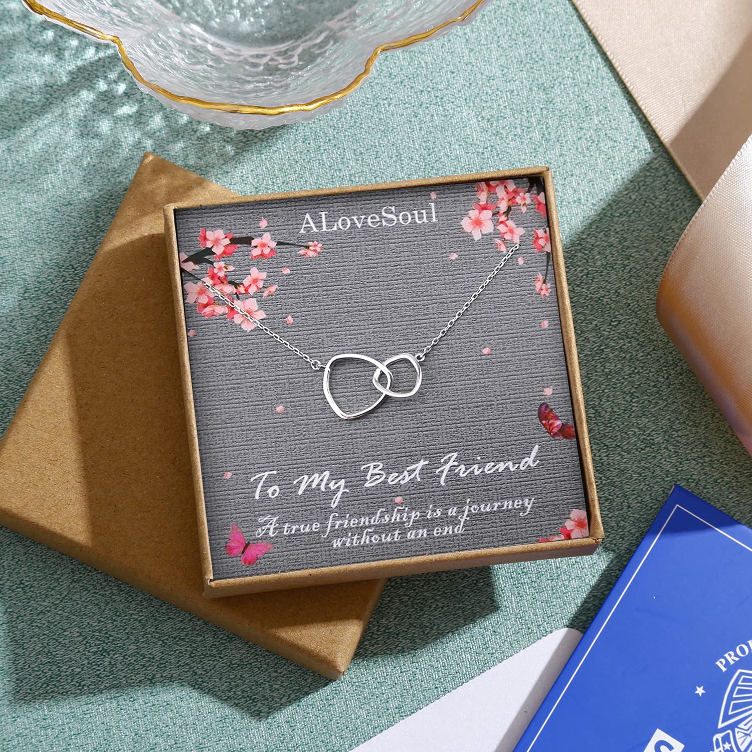 ALoveSoul Best Friends Necklace - Sterling Silver Infinity Double Triangle Pendant, Matching Friendship Jewelry for Women | Perfect Birthday Gift for Her, Sister & BFF | Ideal for Anniversaries, Valentine's Day & Special Occasions