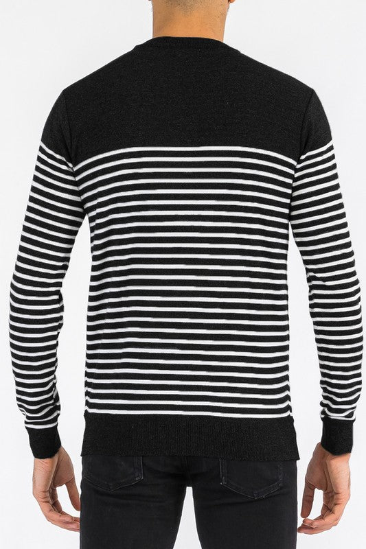 Round Neck Striped Sweater for Women - Cozy & Stylish Knit Pullover for Fall & Winter Fashion