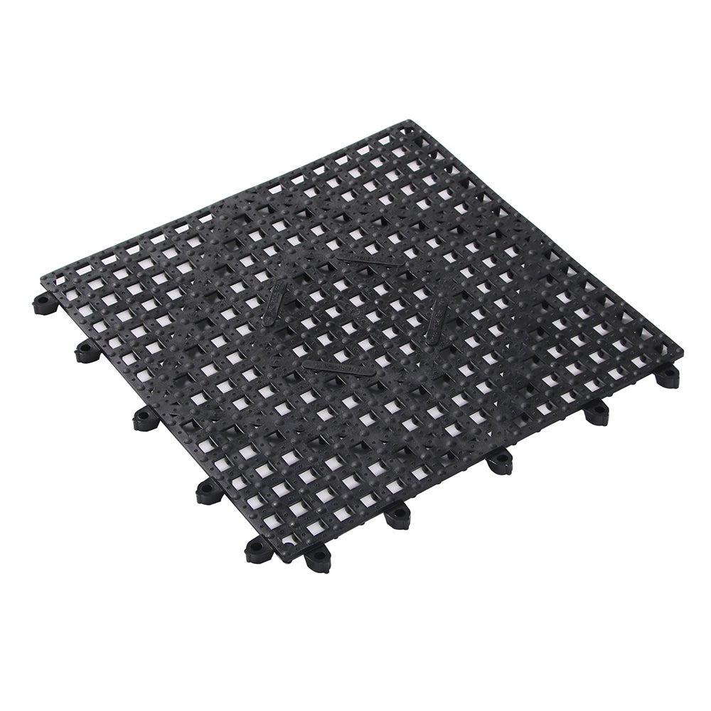 Premium Black Bar Lux Square Interlocking Bar Mats - Set of 10 (12