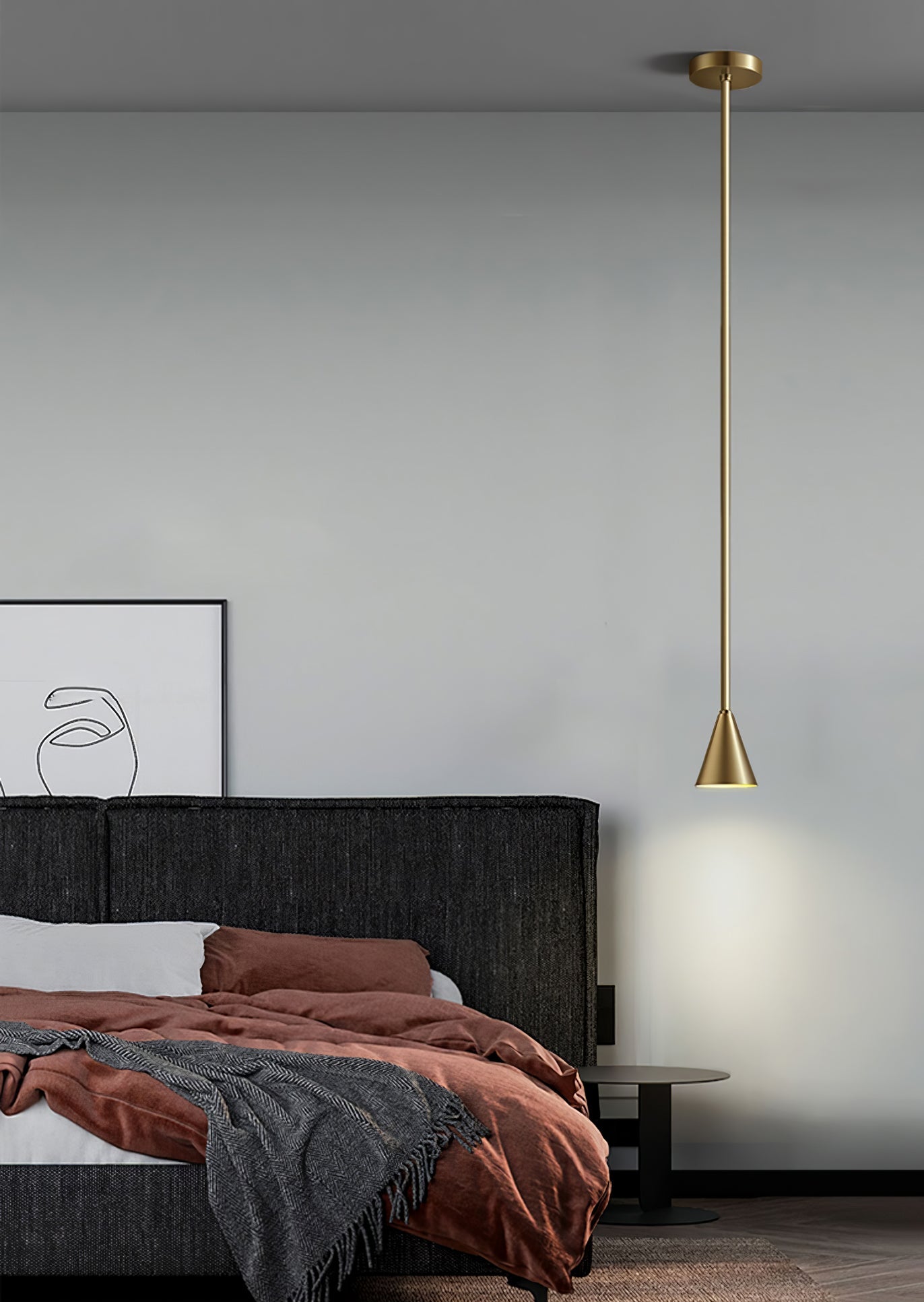 Vintage Conica Brass Pendant Light - Industrial Style Ceiling Fixture for Kitchen Island, Dining Room & Bar Lighting