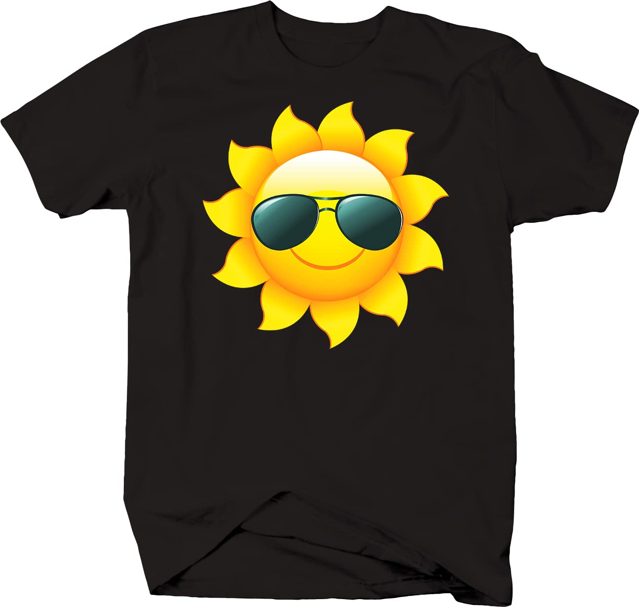 Stylish Smiling Sun with Sunglasses Softstyle T-Shirt - Black | Casual Wear, Summer Outfits, Graphic Tees for Men & Women