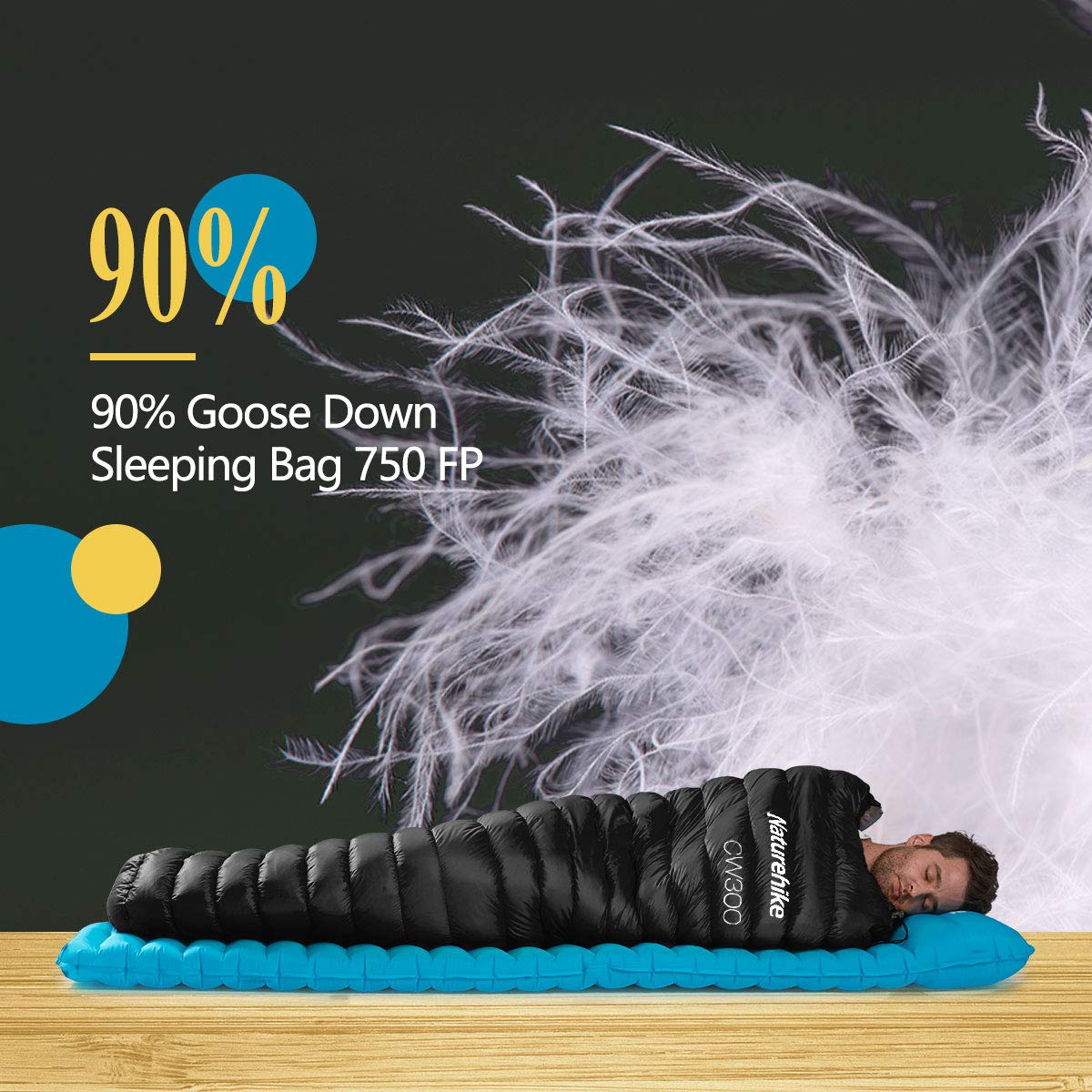 Naturehike 0 Degree Mummy Goose Down Sleeping Bag - Ultralight & Compact for Adults - Perfect for Winter Camping, Hiking, Backpacking & Cold Weather Adventures