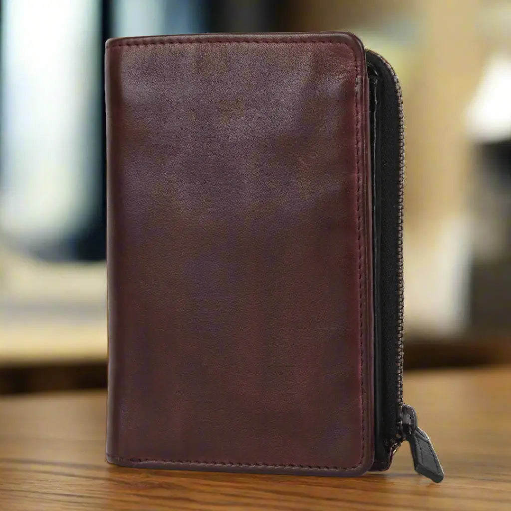 MET Women's Two-Tone Zip Around Leather Wallet - Stylish & Durable RFID Blocking Wallet for Everyday Use, Travel & Gift Giving