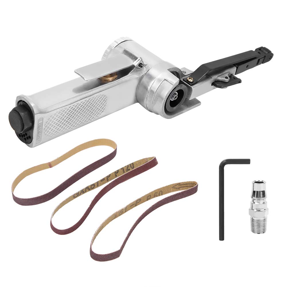 10mm Pneumatic Belt Sander - Air Powered Grinding & Polishing Machine for Wood, Metal, Glass & Furniture (3/8in Belt) | Perfect for DIY Projects, Woodworking & Metal Finishing