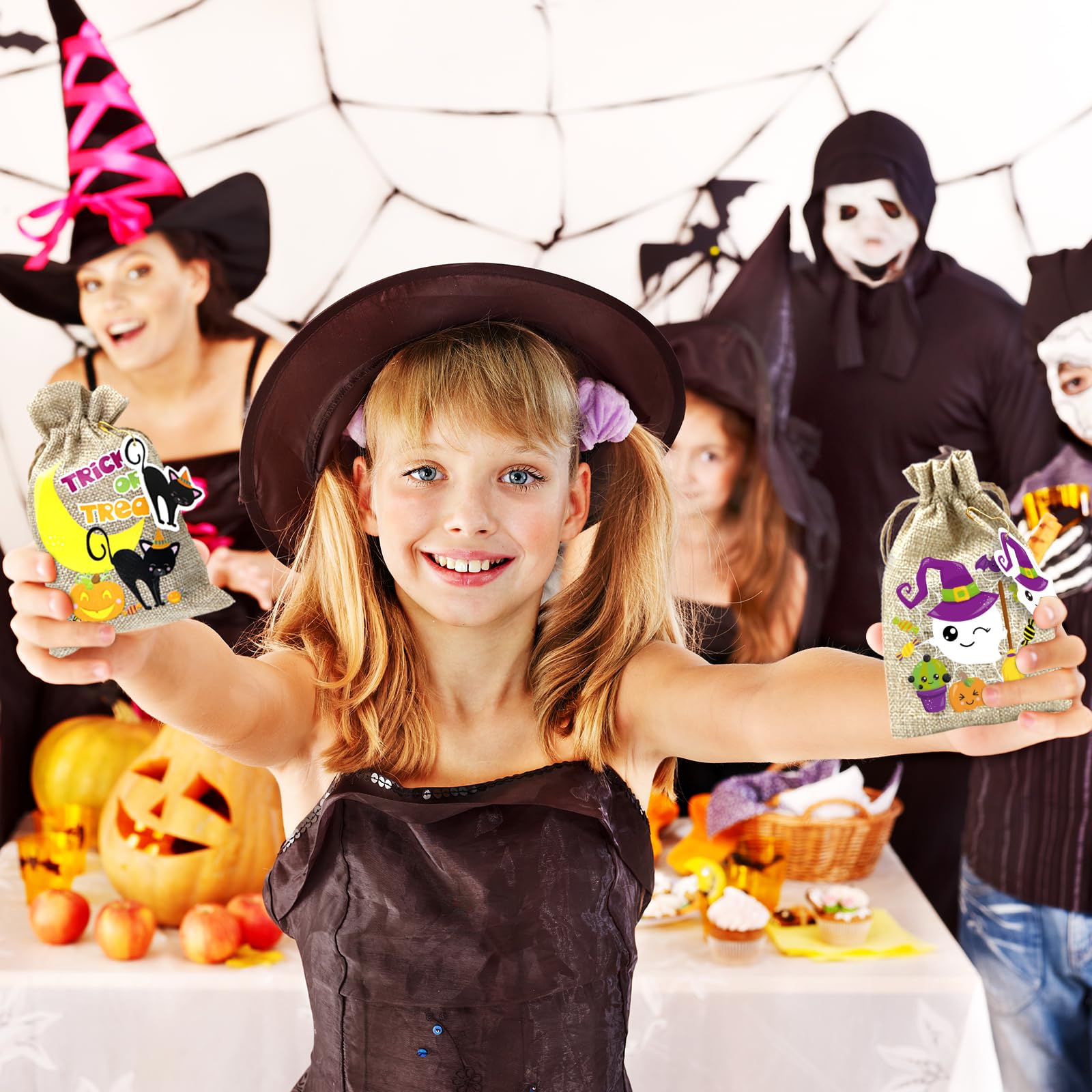 Halloween Burlap Candy Bags 24PCS - 4