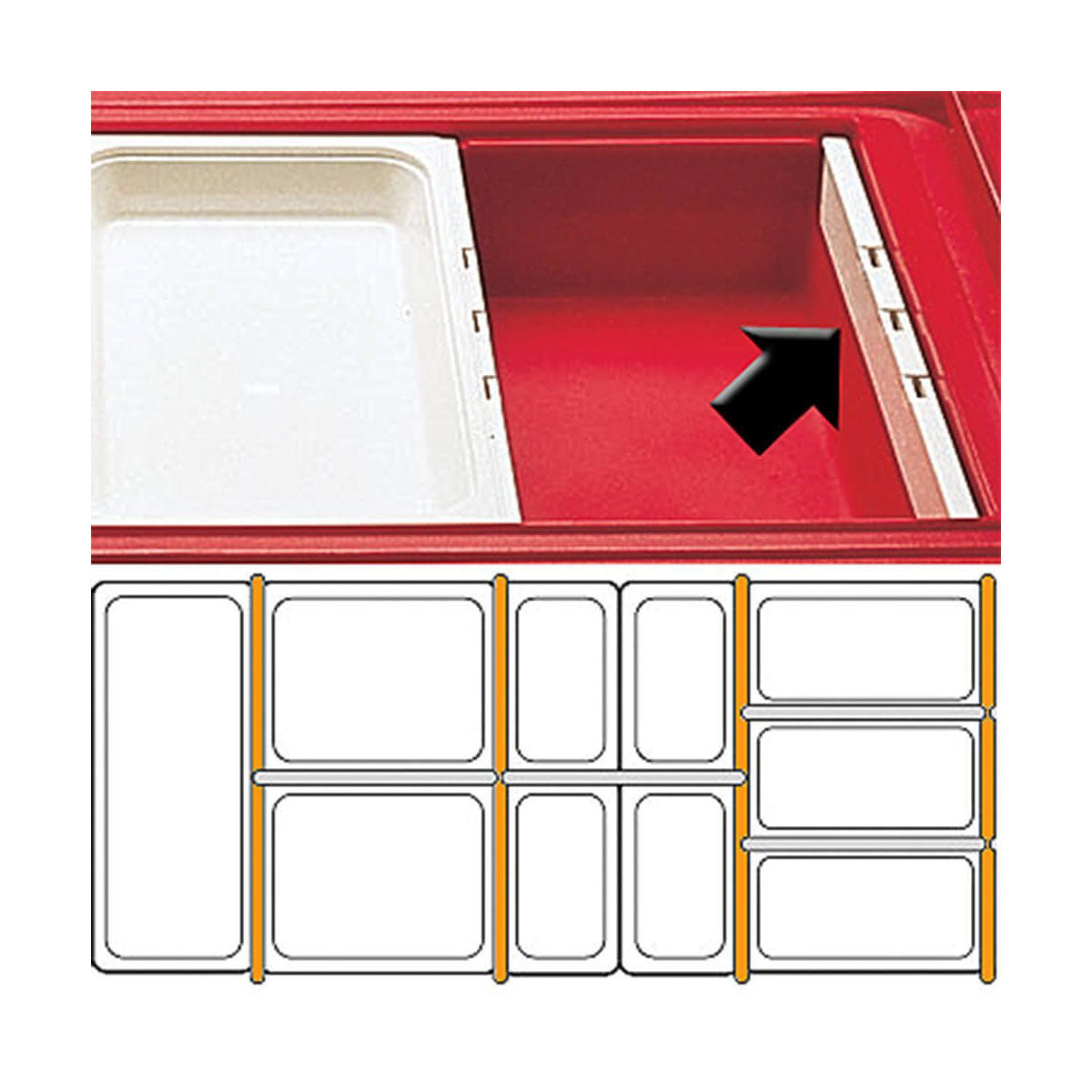 Cambro DIV20135 Clear Divider Bar - 20 7/8