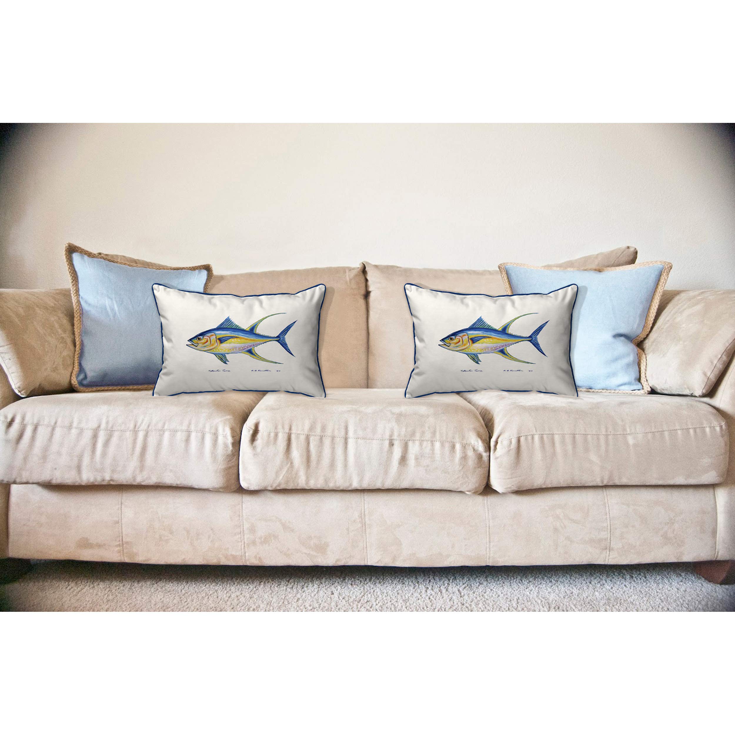Betsy Drake Tuna Pillow - 16x20 Inch Soft Plush Throw Pillow for Couch, Bed & Home Decor - Perfect for Cat Lovers & Unique Gift Ideas
