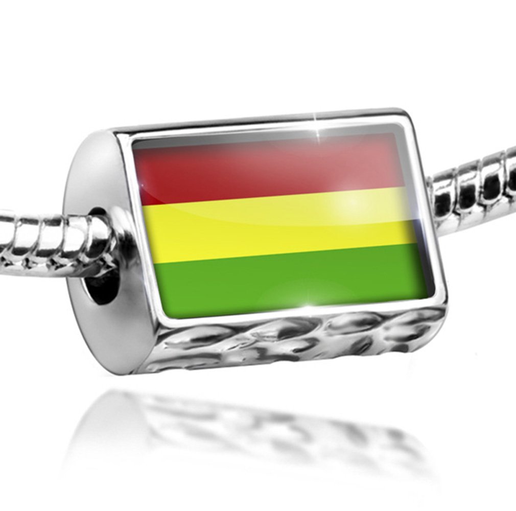 Bolivia Flag Charm Bead - Compatible with All European Bracelets for Travel, Souvenirs & Cultural Jewelry Making