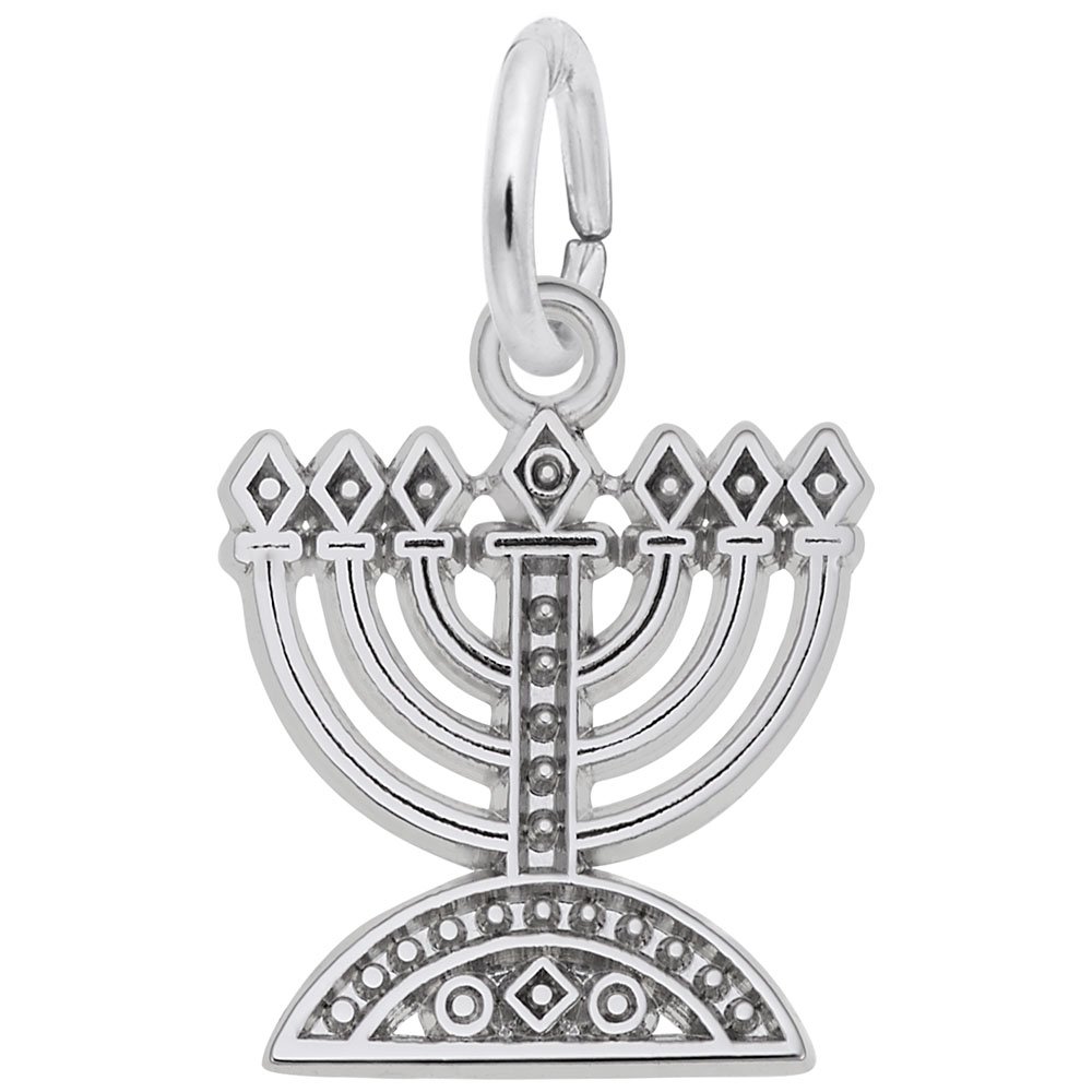 Menorah Charm for Jewelry - Sterling Silver Menorah Pendant for Bracelets & Necklaces - Perfect for Hanukkah Gifts & Jewish Holiday Celebrations