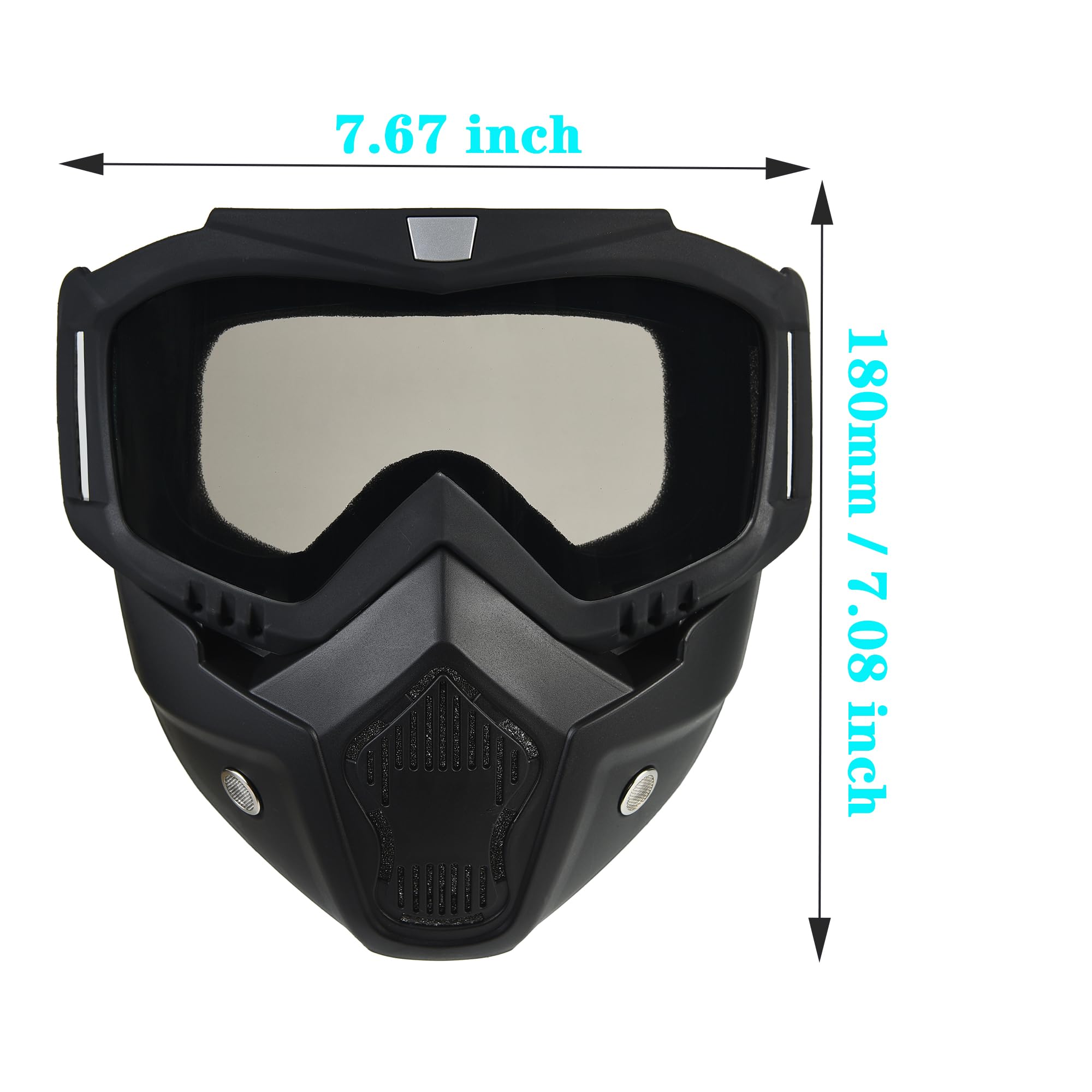 Tactical Full Face Airsoft Mask - Paintball & Motorcycle Helmet Goggles with Removable Face Shield for Men & Women - Perfect for Airsoft Games, Paintball Battles & Motorcycle Riding