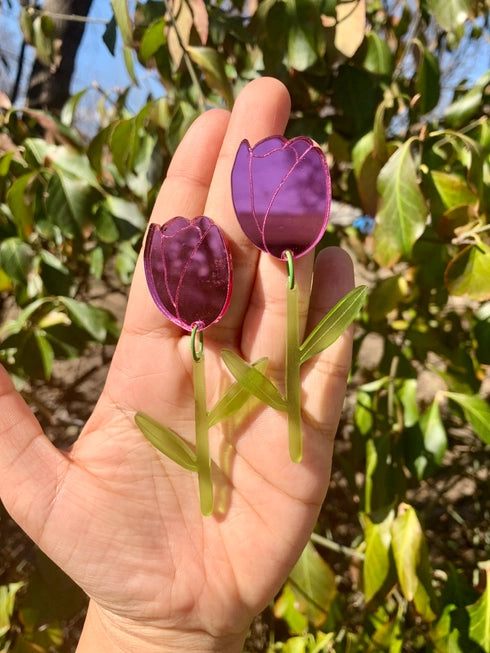 Picasso-Inspired Tulip Earrings for Women - Elegant Floral Dangle Earrings for Everyday Wear & Special Occasions