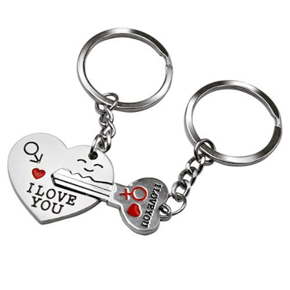 Heart-Shaped Couple Keychain with Arrow & 'I Love You' Engraving - Romantic Gift for Christmas, Birthday, Valentine's Day, Anniversary & Wedding - Perfect for Couples, Newlyweds & Loved Ones