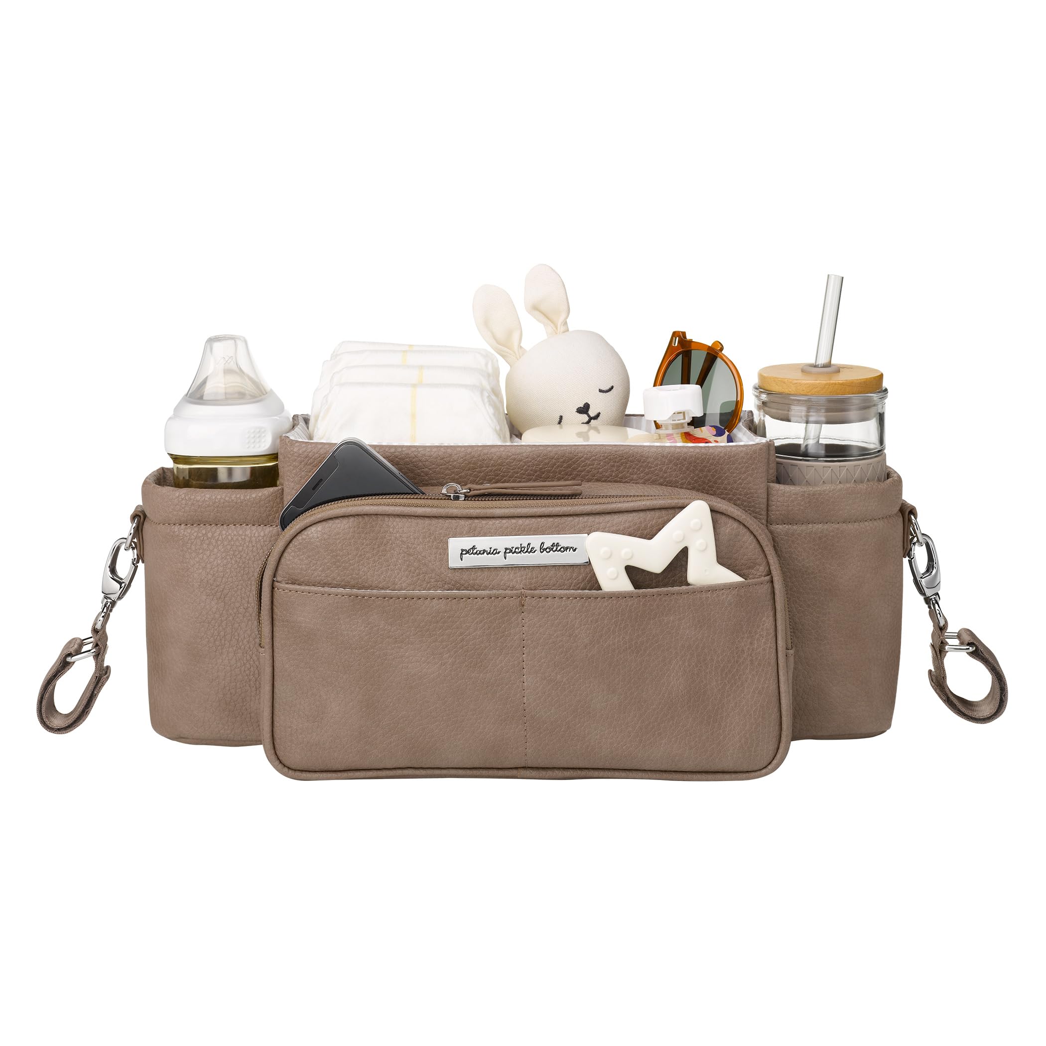 Petunia Pickle Bottom Wander Stroller Caddy Organizer - Baby Stroller Accessory with Multiple Carry Positions, Fits Most Strollers - Mink | Perfect for Diapers, Bottles & Essentials On-The-Go