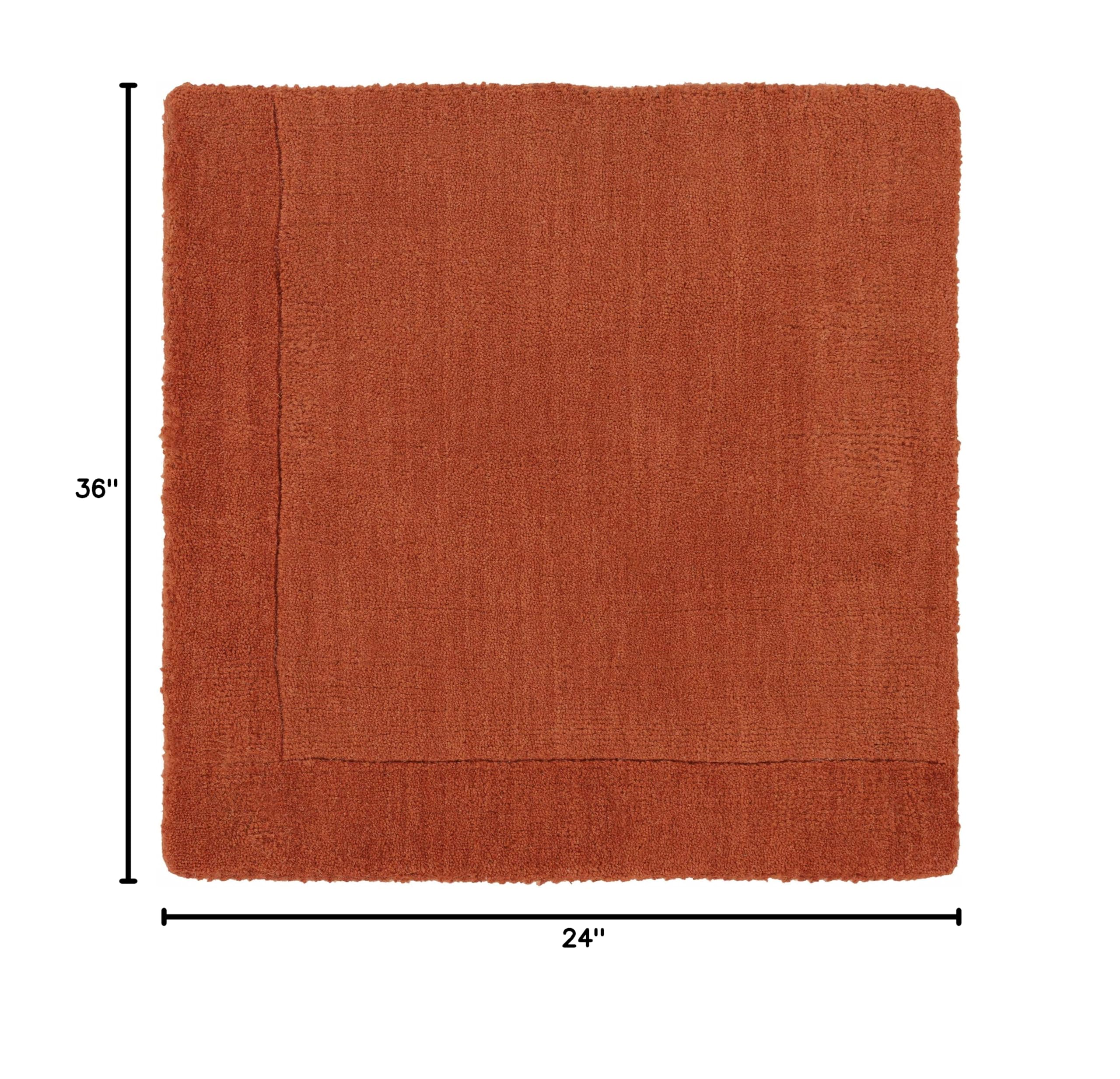 Hauteloom Lowmansville Wool Area Rug for Living Room & Bedroom - Solid Red with Border - 2' x 3' - Soft & Durable - Perfect for Cozy Home Decor