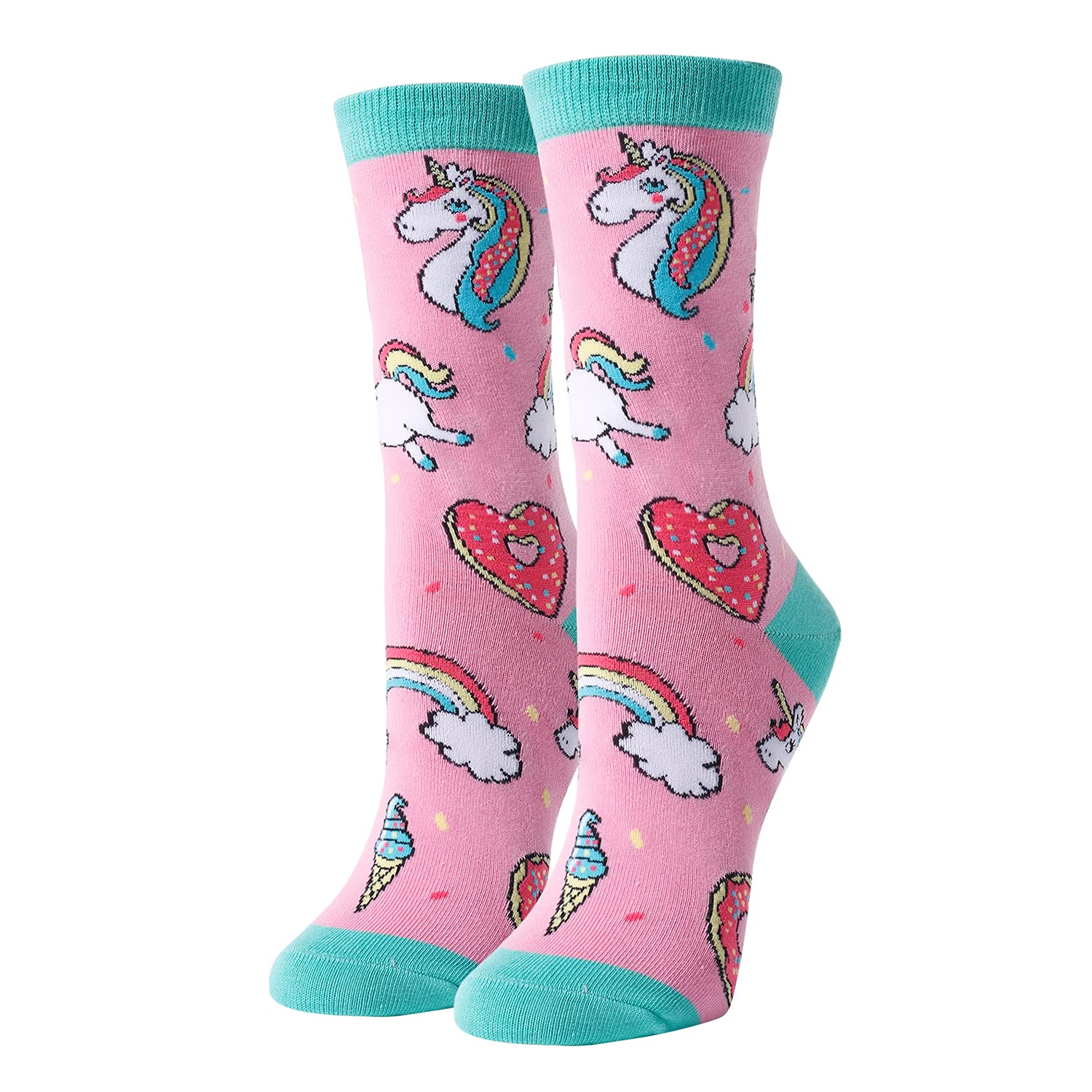HappyPop Women's Sunflower & Cactus Flower Socks - Funny Nurse Socks with Teeth Design - Cute Gift for Plant Lovers - Perfect for Gardening, Nursing, or Casual Wear
