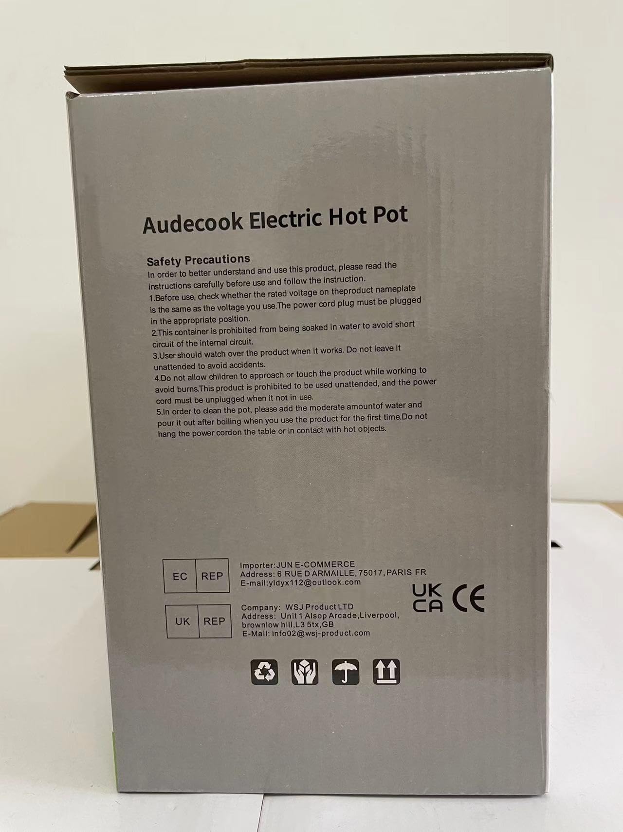 Audecook 2L Electric Hot Pot with Ceramic Non-Stick Coating | 8-Inch Portable Travel Cooker for Ramen, Steak, Fried Rice & Soup | Dual Power Control | Includes Silicone Spatula | Perfect for Dorm, Office, Camping & Small Kitchen Cooking