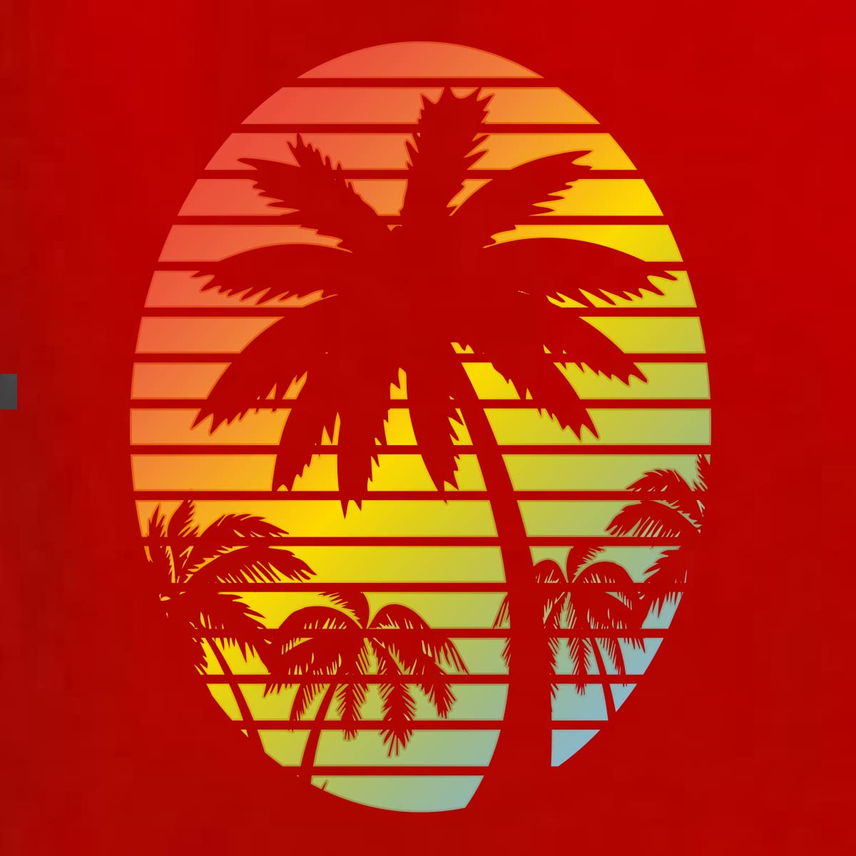 Wild Bobby Tropical Palm Trees Silhouette Sunset Graphic Hoodie - Unisex Pullover Sweatshirt for Beach Vacation & Streetwear Fashion