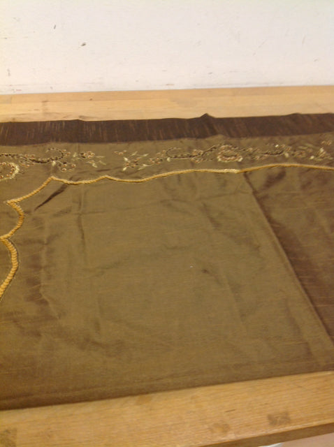 Elegant Olive & Gold Sequins Table Scarf - Glamorous Holiday Party Decor, Wedding Reception Runner, Festive Dining Table Cover for Christmas & Special Occasions