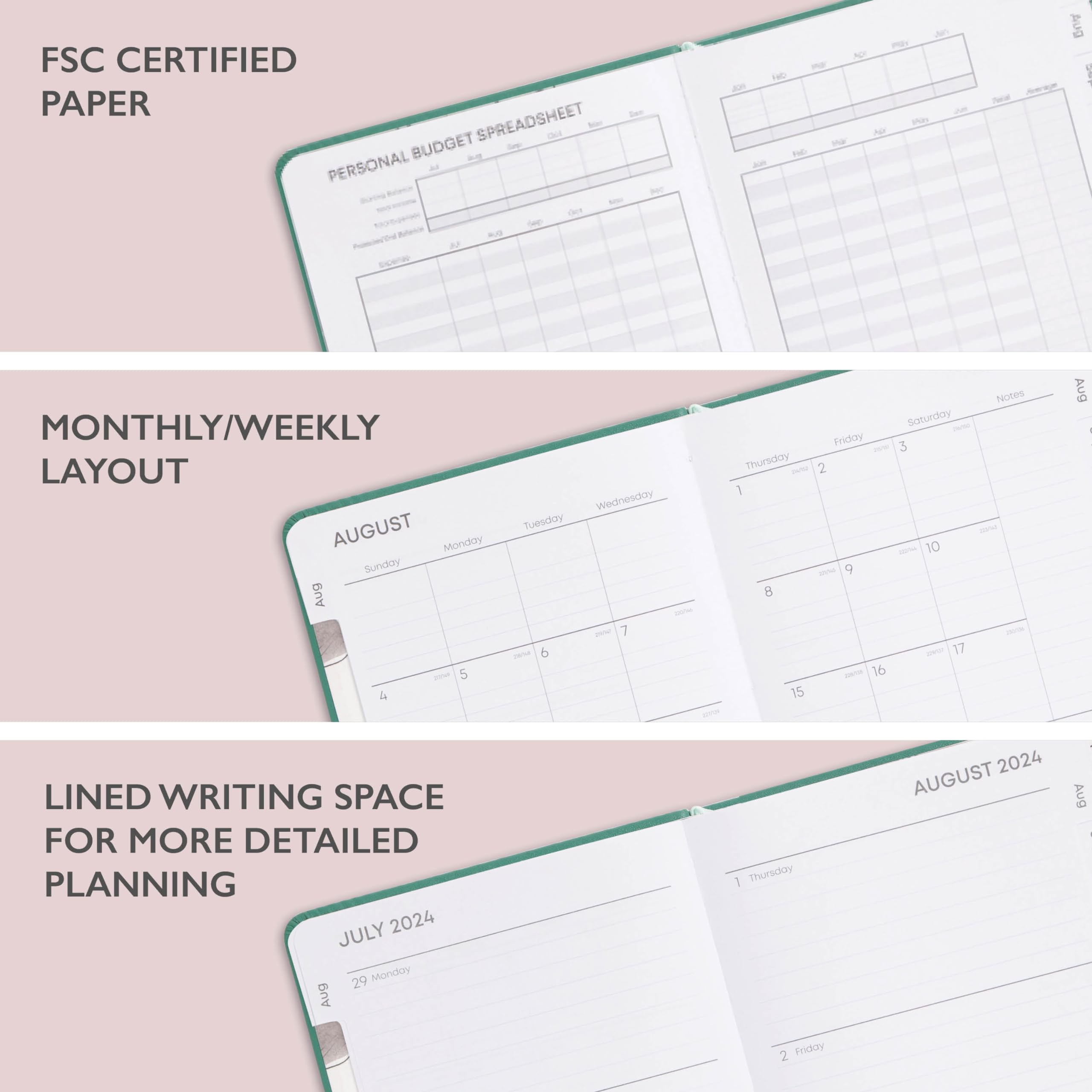 2024-2025 Academic Planner - Weekly & Monthly Organizer with Hard Cover, 5