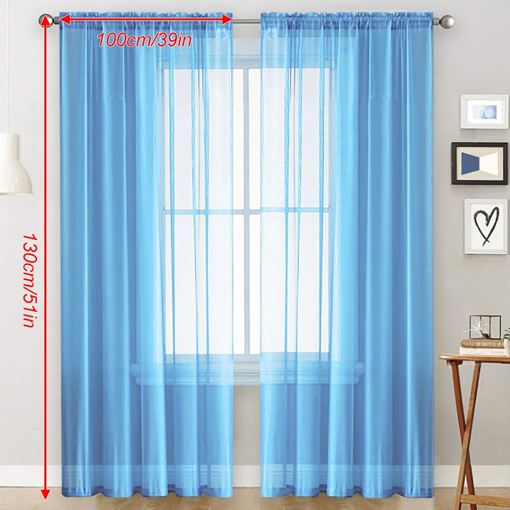 Galapara Sheer Curtains - Semi-Transparent Voile Window Panels for Living Room & Bedroom, Rod Pocket Design, 2 Panels Set (Multiple Colors) - Perfect for Sliding Glass Doors, Bay Windows & Sunlit Spaces