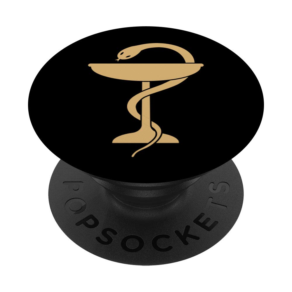 Pharmacist Pharmacy Snake Symbol Logo Bowl of Hygieia PopGrip - Swappable Phone Grip for iPhone, Samsung & Tablets - Perfect for Medical Students, Pharmacists & Healthcare Professionals
