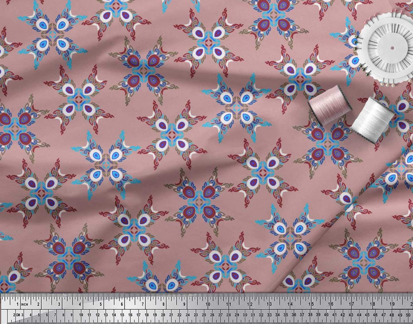 Soimoi Moss Georgette Brown Fabric by The Yard - 42 Inch Wide Moroccan Printed Fabric with Exotic Designs for Dresses, Curtains & Home Decor | Fashion & Interior Design Material