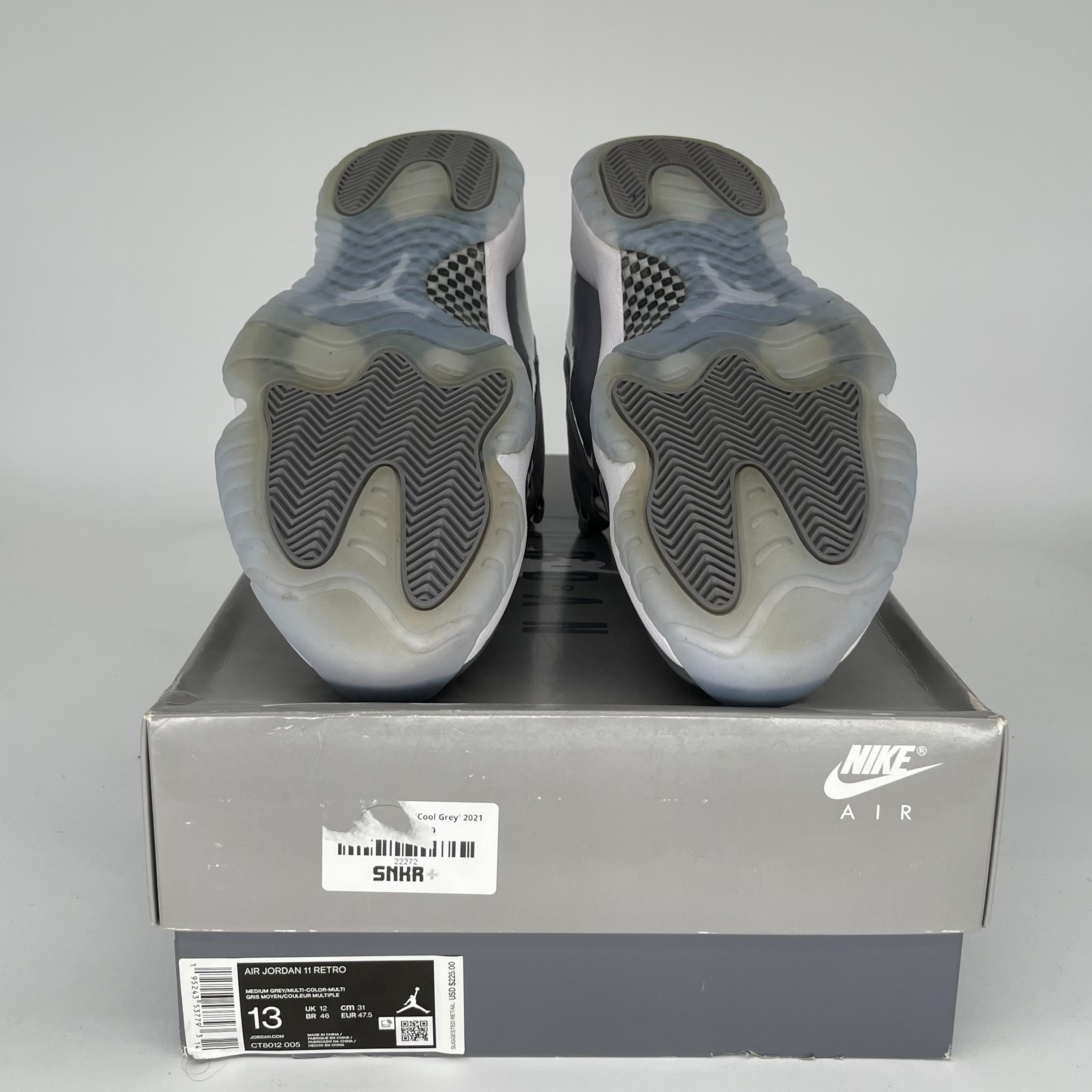 AIR JORDAN 11 Retro Cool Grey Men's Basketball Shoes Size 13 - CT8012-005 | High-Top Sneakers for Basketball, Casual Wear & Street Style