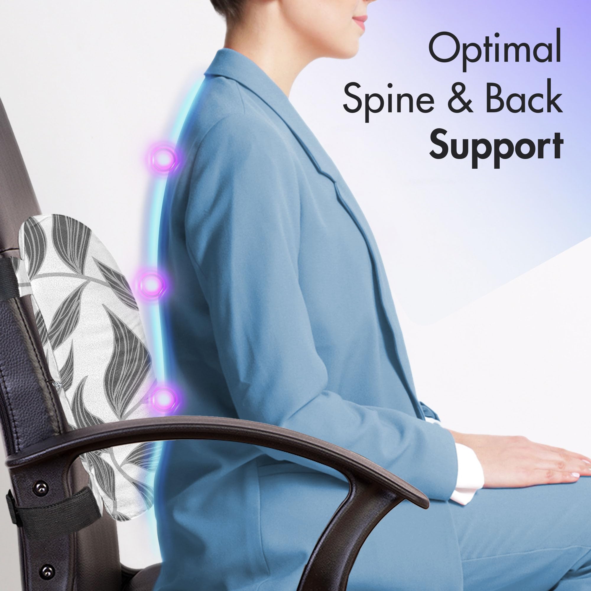 Ambesonne Grey Lumbar Support Pillow for Office Chair & Car Seat - 14