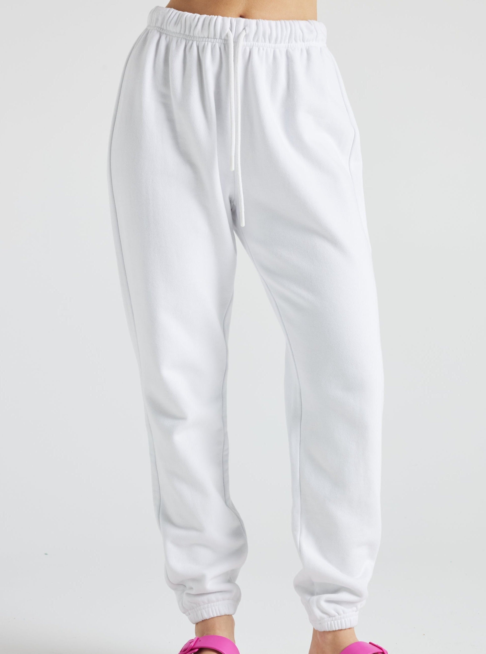 Electric Fleece Joggers for Women & Men - Soft Thermal Winter Pants, Cozy Lounge Pants, White - Perfect for Home, Gym, Yoga & Outdoor Activities
