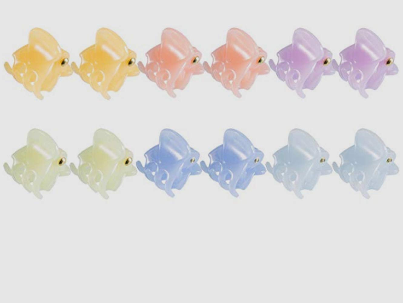 Mini Hair Claw Clips for Women & Girls - 12 Pack Mixed Colors for Styling & Updos
