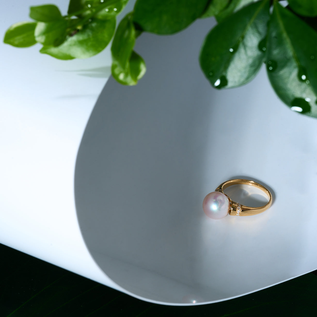 18K Solid Gold Diamond & AAA Freshwater Pearl Ring for Women - Elegant Jewelry Gift for Wedding, Anniversary & Special Occasions